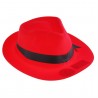 Карнавальная шляпа "Гангстера" пластик велюр (красная)