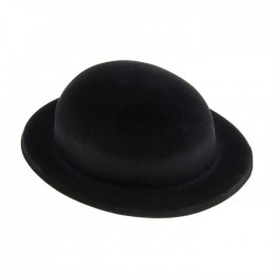 Карнавальная шляпа "Котелок" пластик велюр (чёрная)
