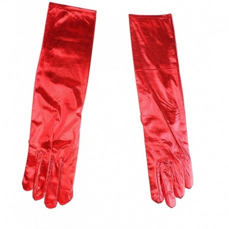 Перчатки длинные "Блестящие" красные