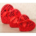 Набор коробок-сердце 3в1 красное "LOVE"