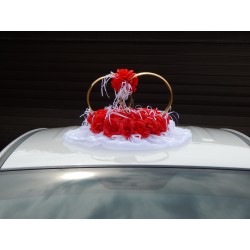 Кольца авто "Красные розы + цветы на кольцах"  СК-001913