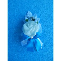 Бутоньерка роза (латекс) голубая