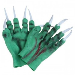 Перчатки зеленые с когтями