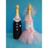 Шампанское украшенное "Жених + Невеста" (розовое)