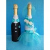 Шампанское украшенное "Жених + Невеста" (бирюза)