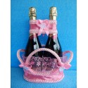 Корзина для шампанского "Вазочка" (розовая)
