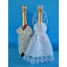 Одежда на шампанское простая "Жених + Невеста" (белая+шампань)