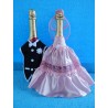 Одежда на шампанское круговая "Жених + невеста" (розовая)