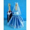 Одежда на шампанское круговая "Жених + Невеста" (каркас голубая)