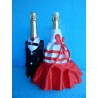 Одежда на шампанское круговая "Жених + невеста" (красная)