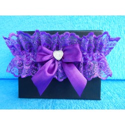 Свадебная подвязка "Леди" (фиолетовая)