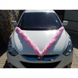 Лента авто "Крученка" атлас 2-х цветная (бело-розовая)