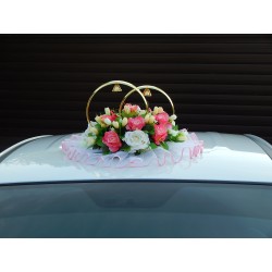 Кольца авто (круг) "Розы" ярко-розовые+белые+персиковые (СД-0026724)