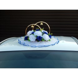 Кольца авто (круг) "Розы" бело-синие (СД-0026726)
