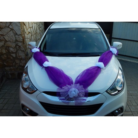 Лента авто "Волна с цветами" (фиолетовая)