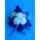 Бутоньерка "3 цветочка" (латекс) синяя