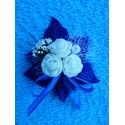 Бутоньерка "3 цветочка" (латекс) синяя
