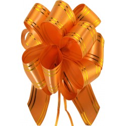 Подарочный бант "50" с золотой полосой (оранжевый)