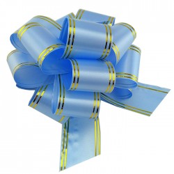 Подарочный бант "50" с золотой полосой (голубой)