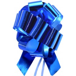 Подарочный бант "50" металл (синий)