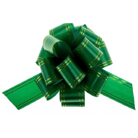 Подарочный бант "32" с золотой полосой (зеленый)