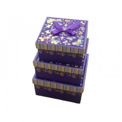 Набор коробок 3 в 1 "Цветы-бабочки" (фиолетовый)