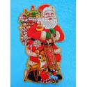 Плакат фигурный 3D блеск "Дед Мороз с подарками" 47см
