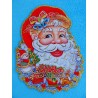 Плакат фигурный 3D блеск "голова Деда Мороза" 55см