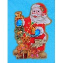 Плакат фигурный 3D блеск "Дед Мороз с мишками" 42см