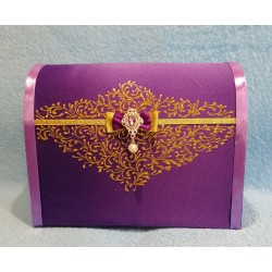 Коробка для денег "Сундучок с узорами" фиолетовый