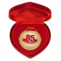 Медаль в коробке-сердце "С юбилеем 85" (металл)