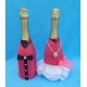 Чехлы на шампанское "Жених+Невеста" (малиновые) 
