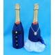 Чехлы на шампанское "Жених+Невеста" (синие)